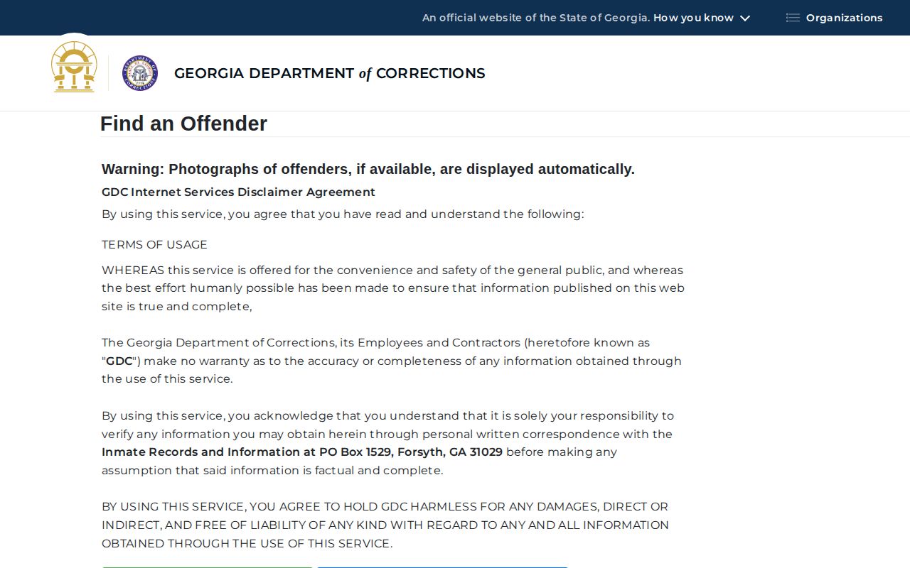 Atkinson County projected release date search through GDC Offender Query
